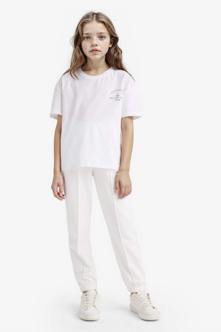 Kız Çocuk Beli Lastikli Basic Düz Okul Jogger Eşofman Altı