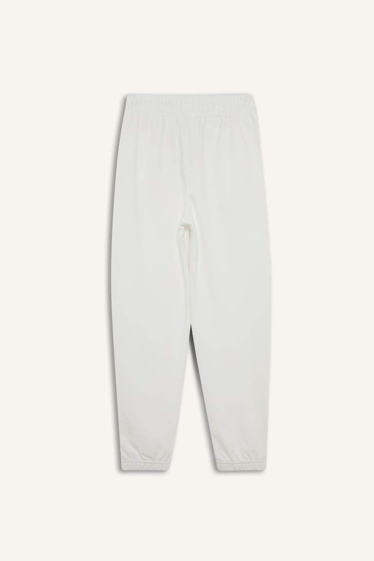 Kız Çocuk Beli Lastikli Basic Düz Jogger Eşofman Altı