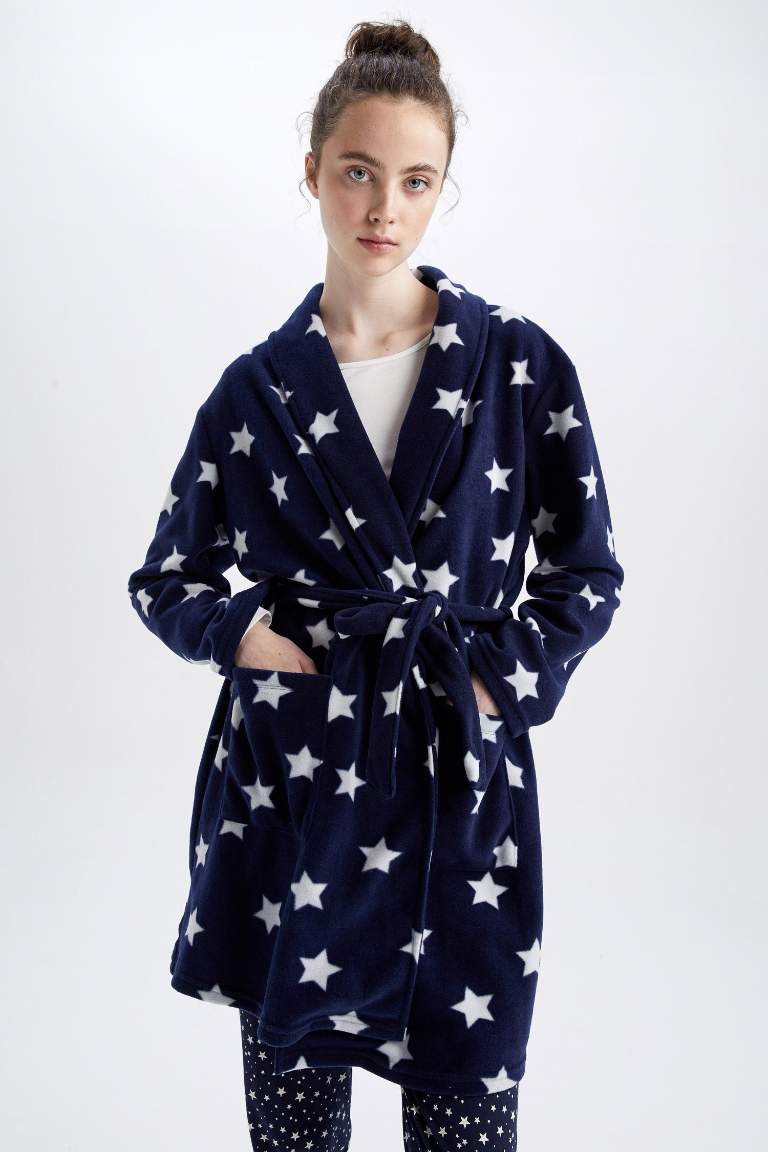Fall in Love Regular Fit Wrap Yaka Polarlı Sabahlık
