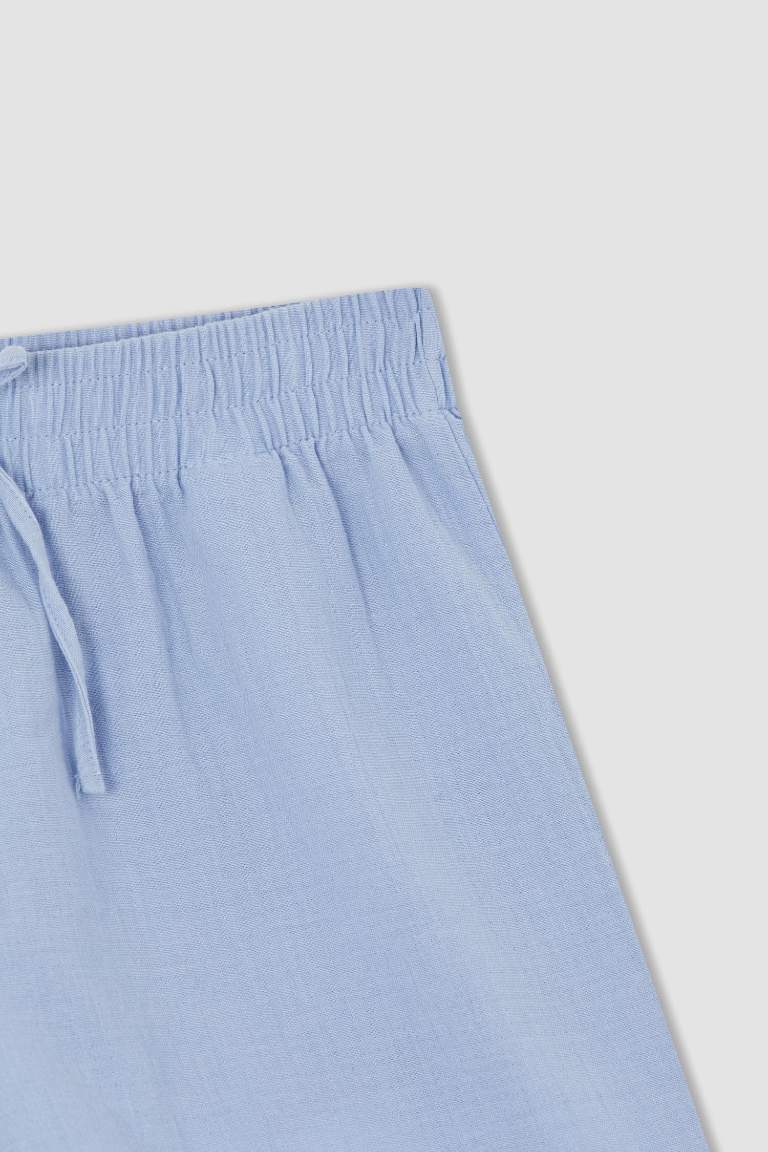 Fall in Love Regular Fit Müslin Şort Pijama %100 Pamuk Altı