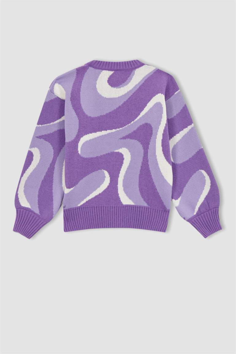 Pull ras du cou pour femme en coton bleu foncé avec logo dans le dos Pull ras du cou pour femme en coton bleu foncé avec logo dans le dos