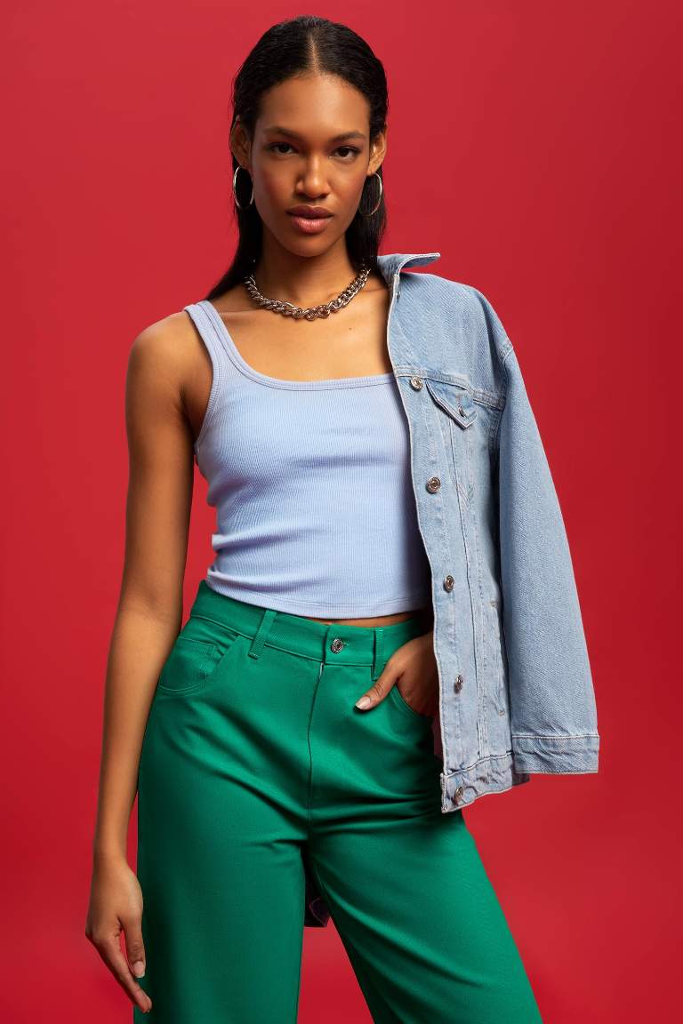 Slim Fit Strappy Crop Vest