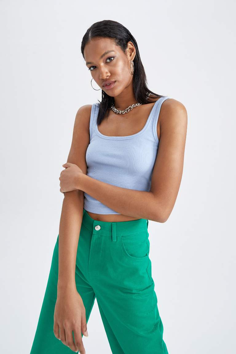 Slim Fit Strappy Crop Vest