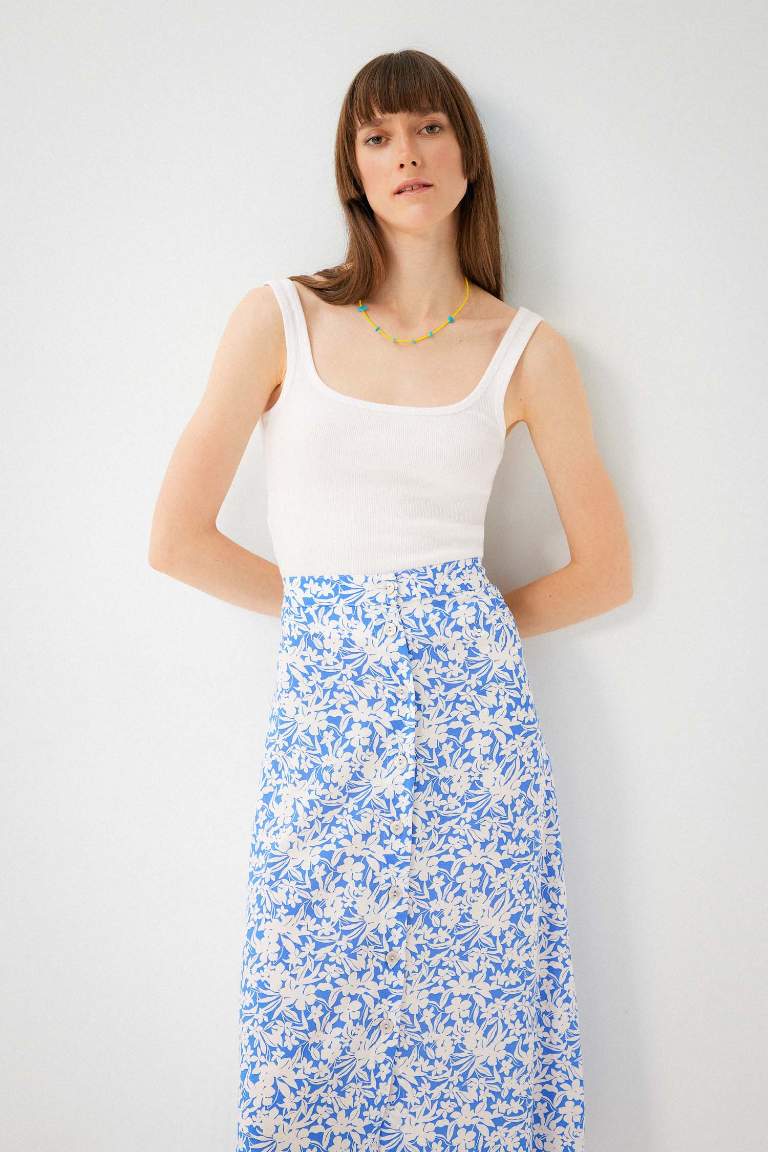 Slim Fit Dar Kesim Kare Yaka Fitilli Kaşkorse Atlet