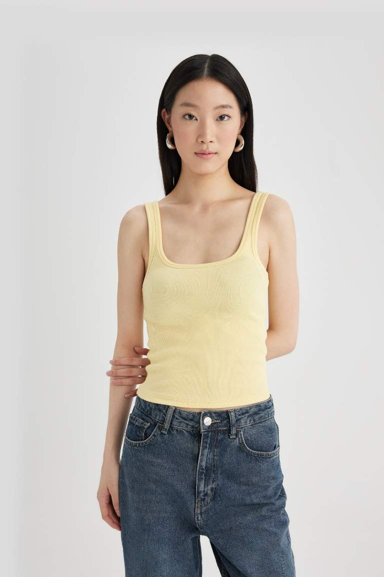 Slim Fit Camisole Square Collar Tank Top