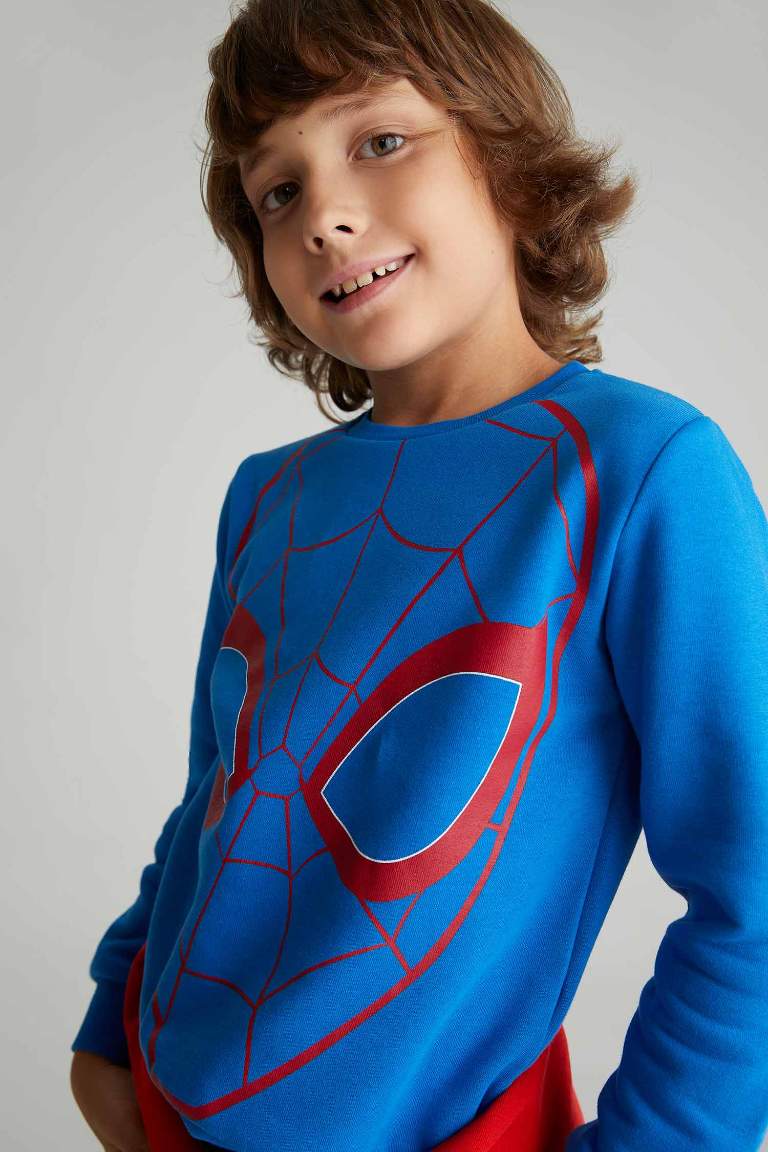 Erkek Çocuk Marvel Spiderman Bisiklet Yaka Sweatshirt