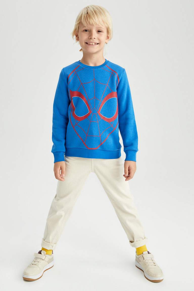 Erkek Çocuk Marvel Spiderman Bisiklet Yaka Sweatshirt