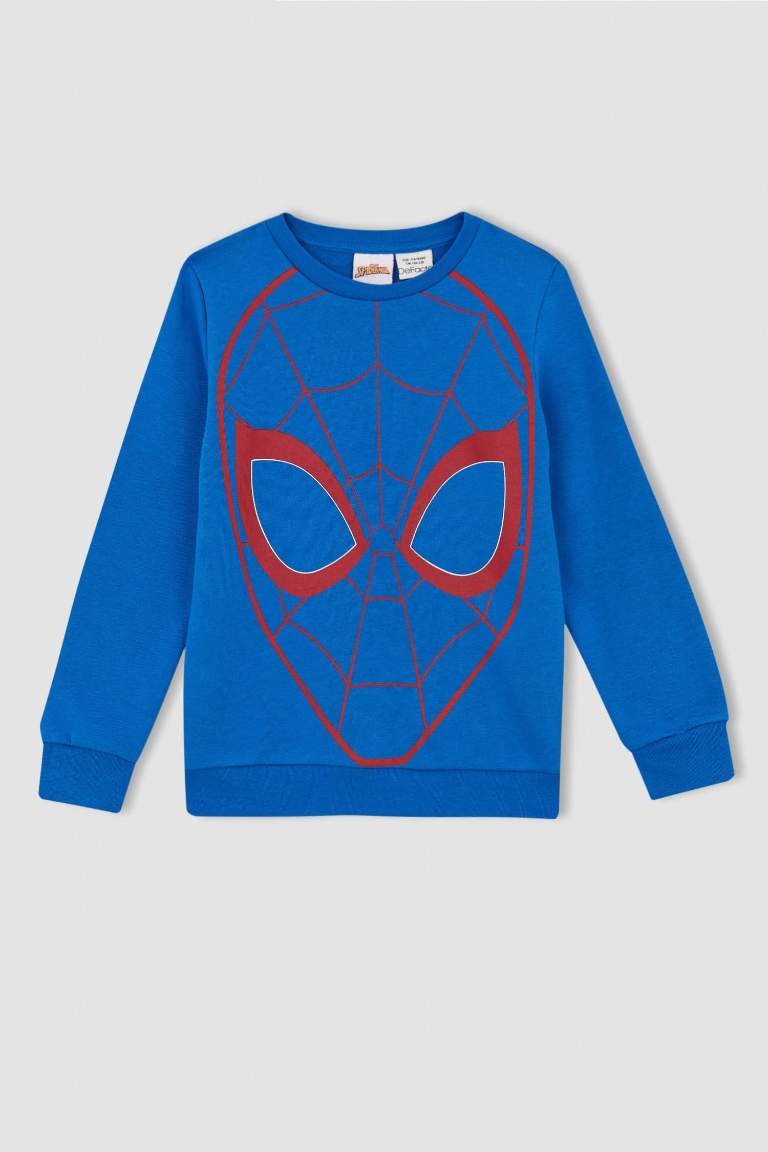 Erkek Çocuk Marvel Spiderman Bisiklet Yaka Sweatshirt