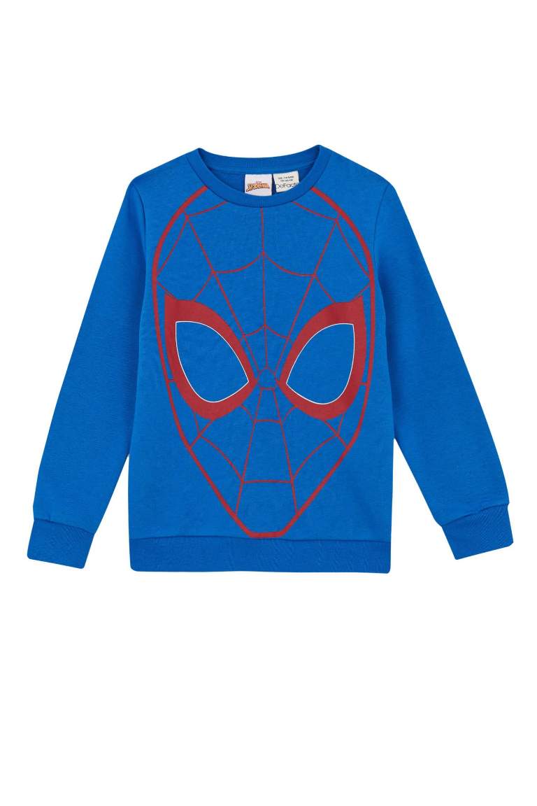 Erkek Çocuk Marvel Spiderman Bisiklet Yaka Sweatshirt