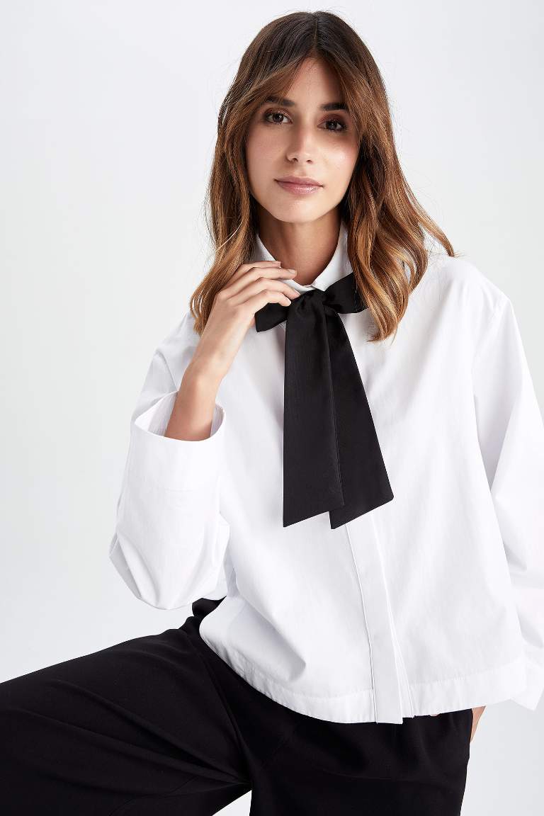 Regular Fit Long Sleeve Poplin Tunic