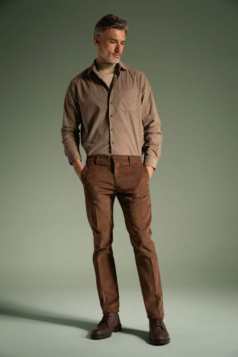Regular Fit Kadife Pantolon