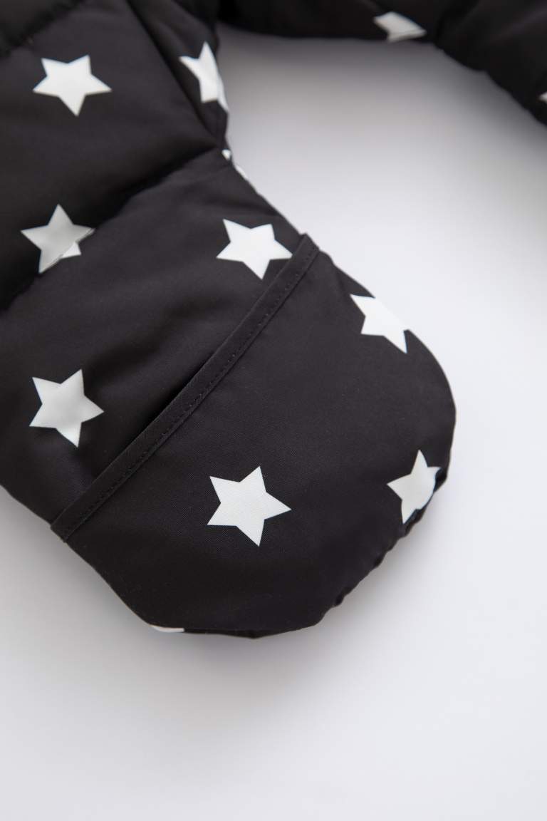 Boy Waterproof Patterned Polar Lined Jumpsuit Puffer Jacket