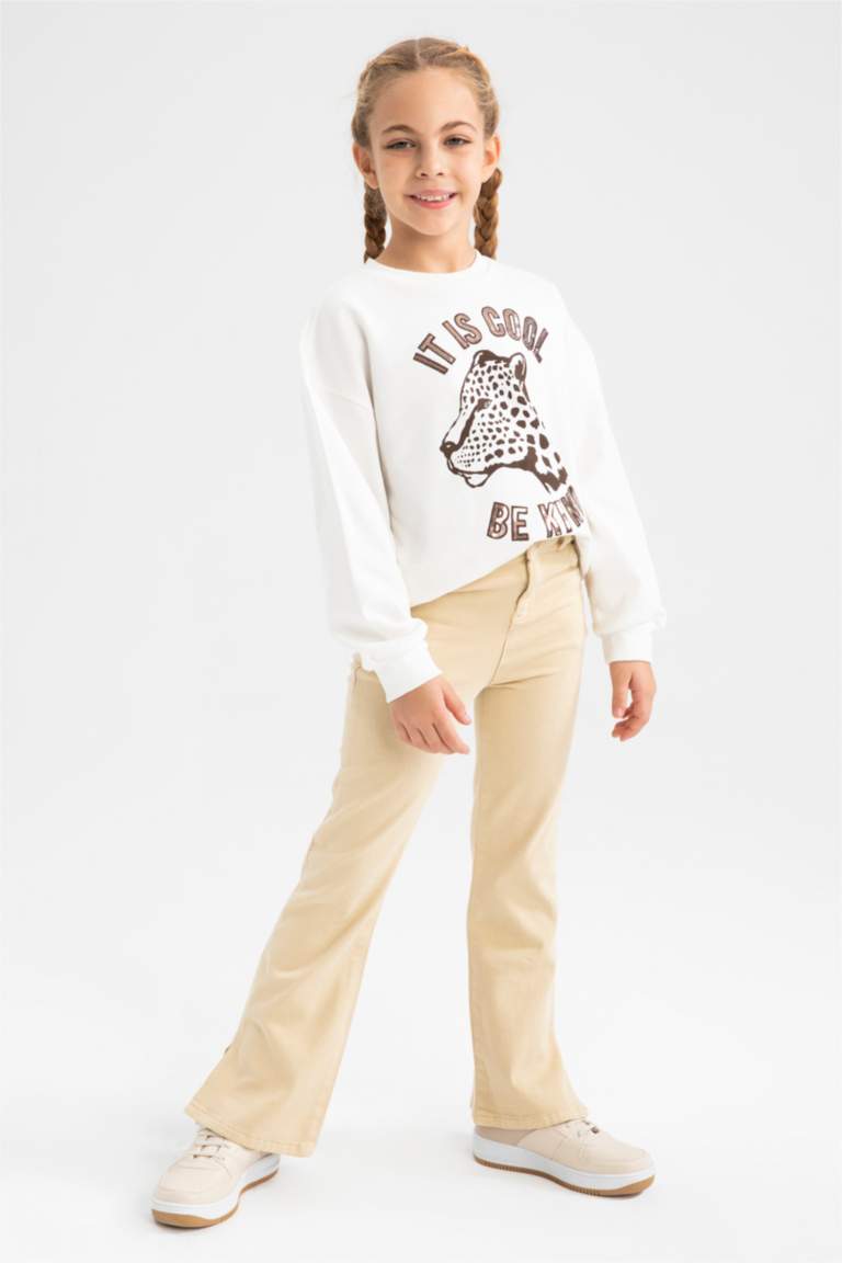 بنطلون شارلستون بناتي برجل واسع