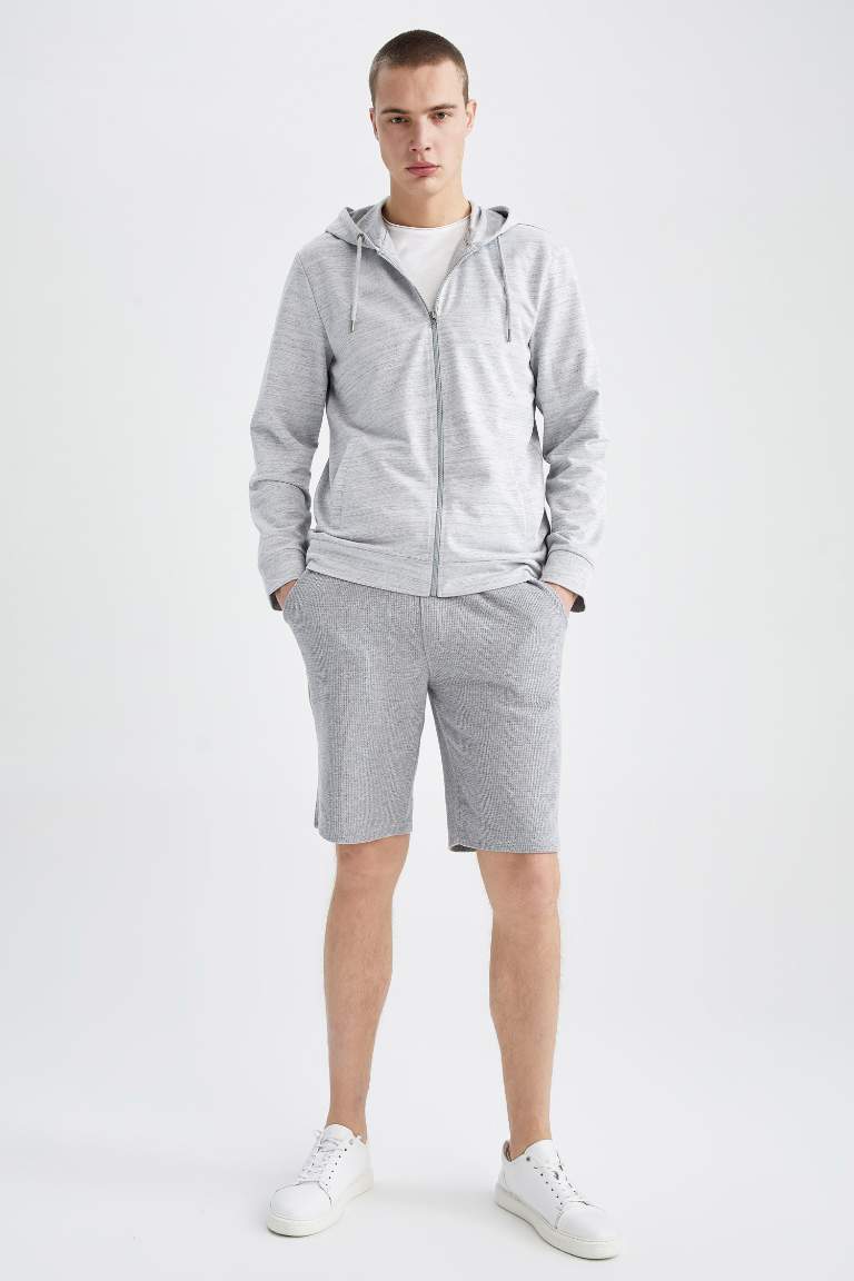 Regular Fit Kapüşonlu Fermuarlı Sweatshirt