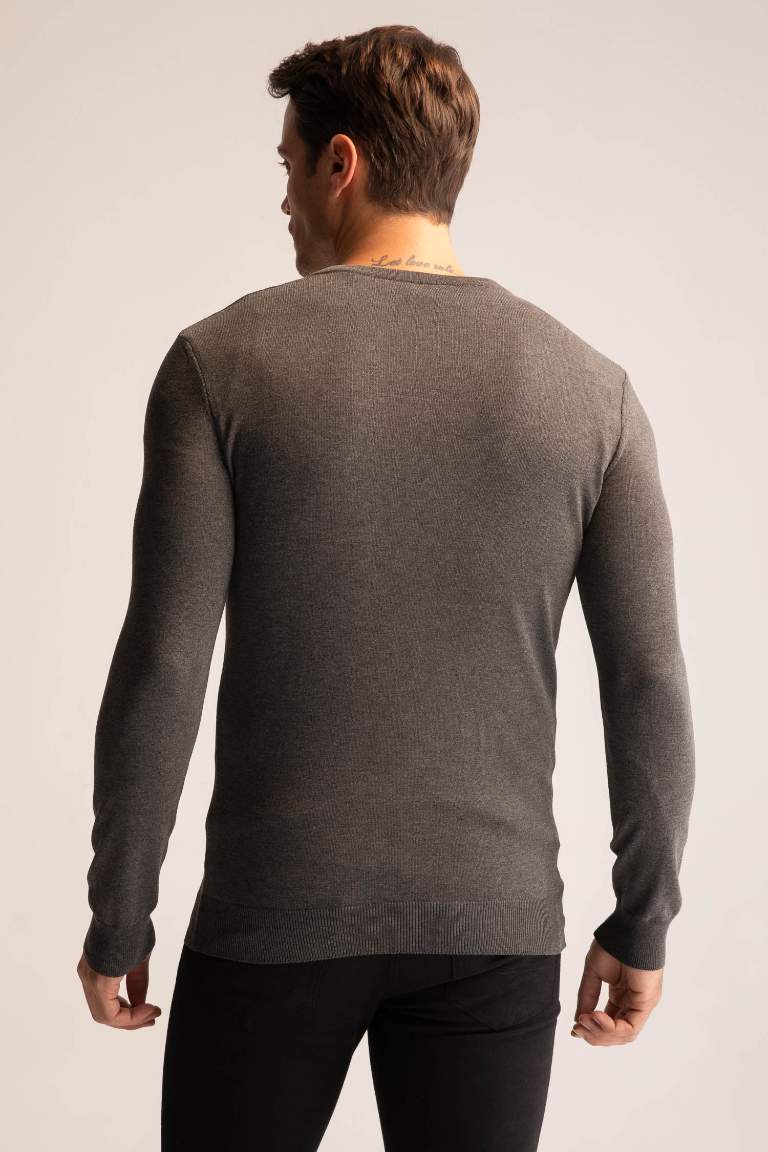 Premium Regular Fit V Yaka Triko Kazak