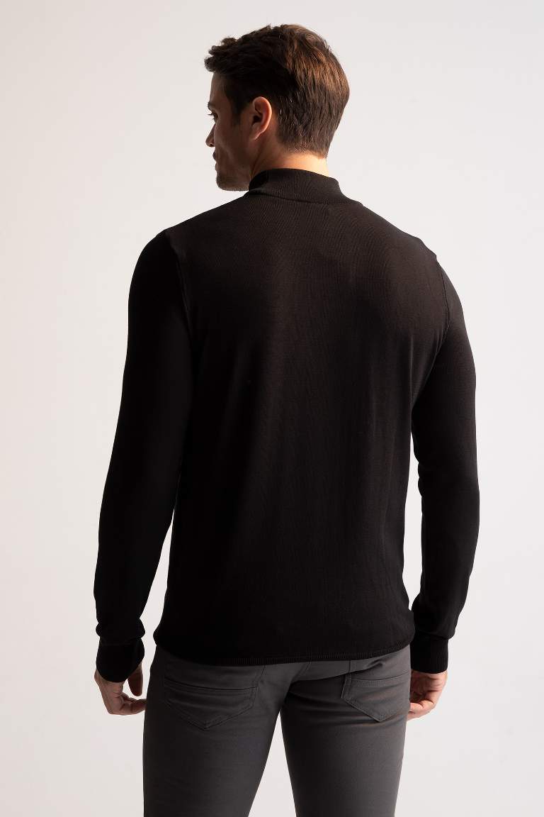 Premium Regular Fit Yarım Balıkçı Yaka Boğazlı Triko Kazak