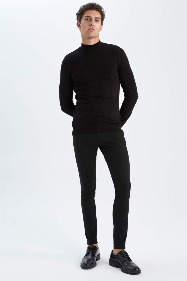 Premium Regular Fit Yarım Balıkçı Yaka Boğazlı Triko Kazak