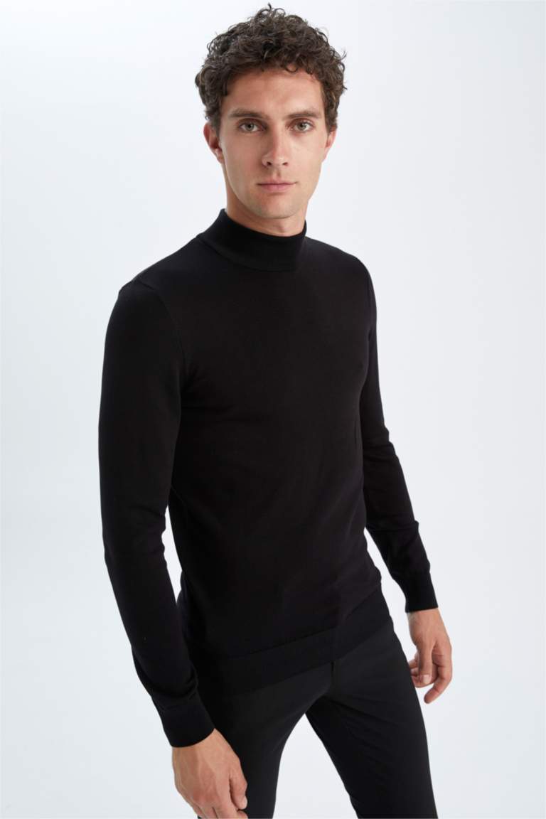 Premium Regular Fit Yarım Balıkçı Yaka Boğazlı Triko Kazak