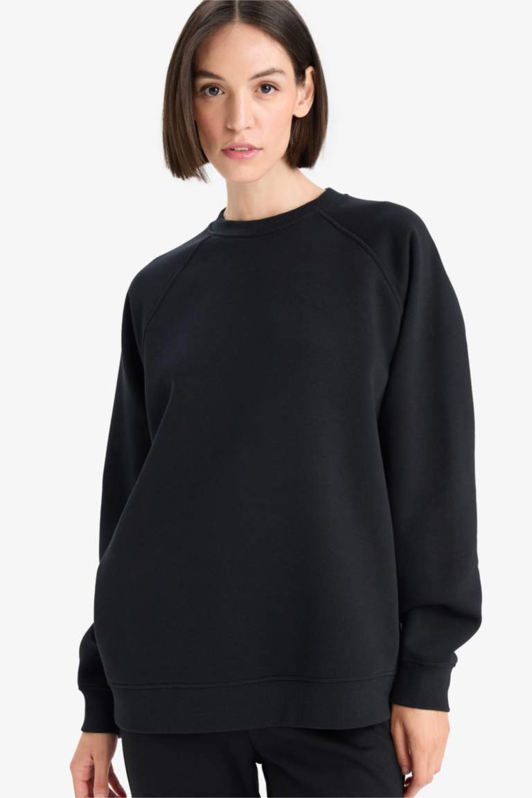 Sweatshirt épais oversize basique à col rond
