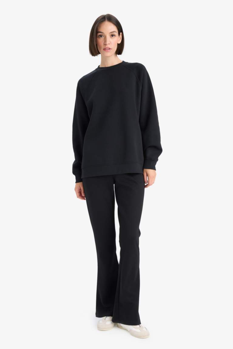 Sweatshirt épais oversize basique à col rond