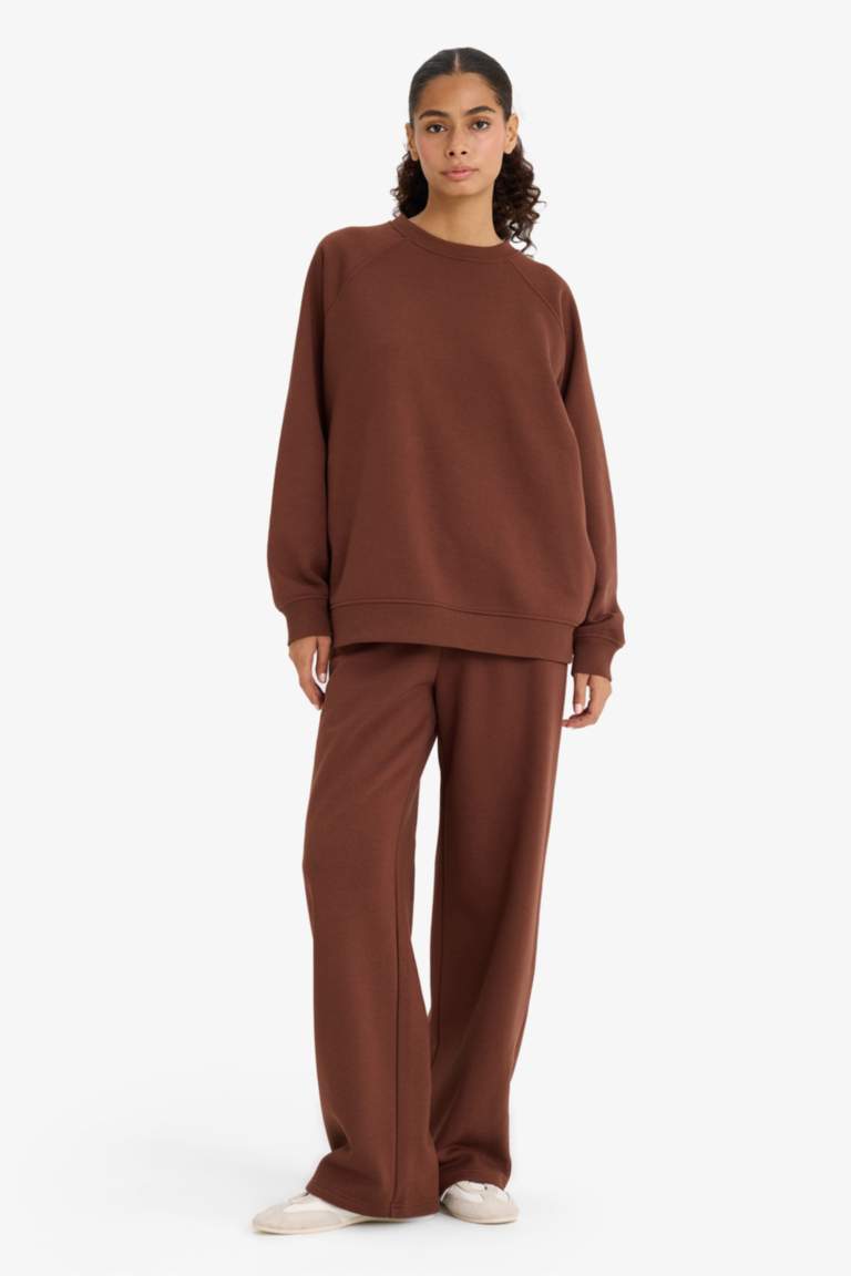 Sweatshirt épais oversize basique à col rond