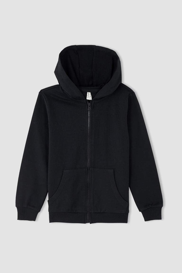 Kız Çocuk Regular Fit Okula Dönüş Kapüşonlu Hırka