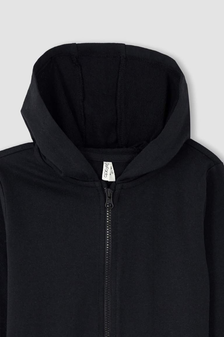 Kız Çocuk Regular Fit Okula Dönüş Kapüşonlu Hırka