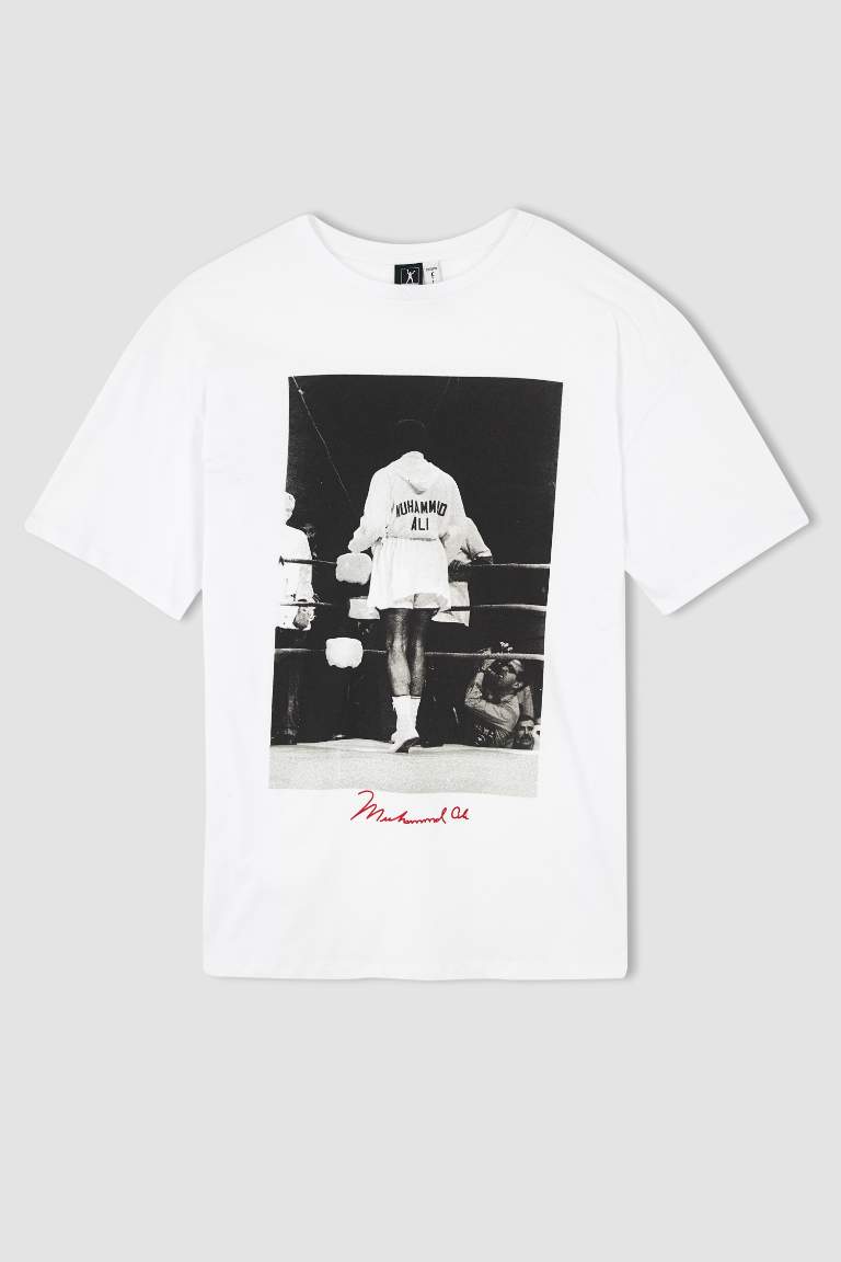 DeFactoFit Muhammed Ali Oversize Fit Bisiklet Yaka Kısa Kollu %100 Pamuk Tişört