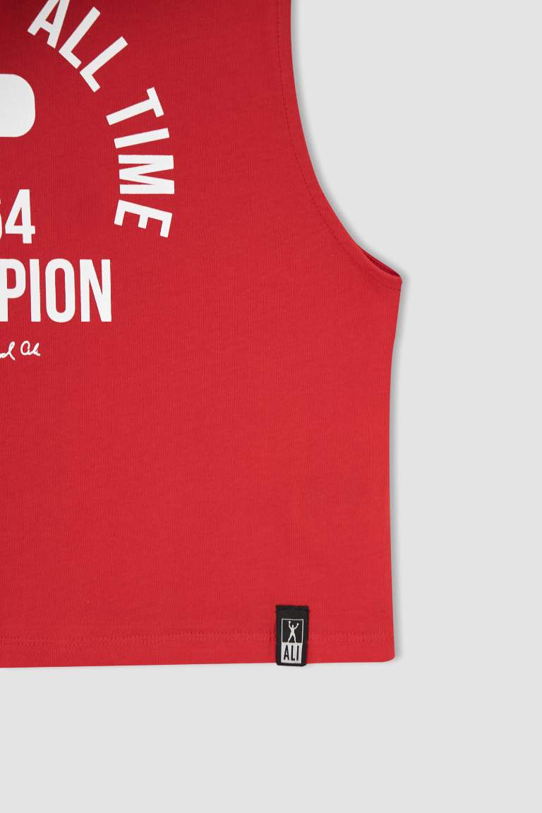 Defacto Fit Muhammed Ali Licensed Cotton Crop Top