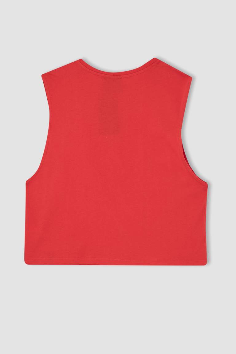 Defacto Fit Muhammed Ali Licensed Cotton Crop Top