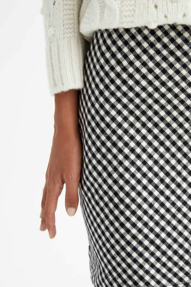 A-Line Plaid Regular Waist Mini Skirt