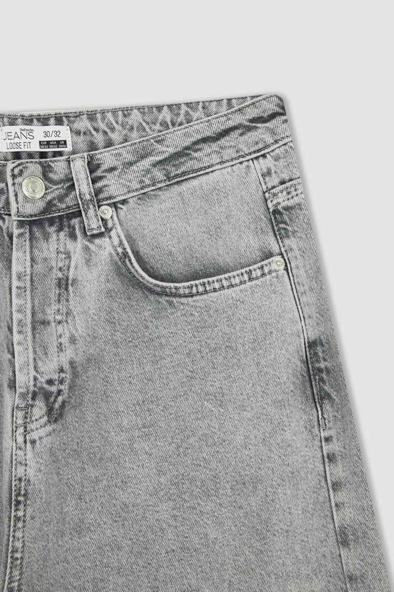 Loose Fit Bol Kalıp Yüksek Bel Dar Paça Jean Pantolon