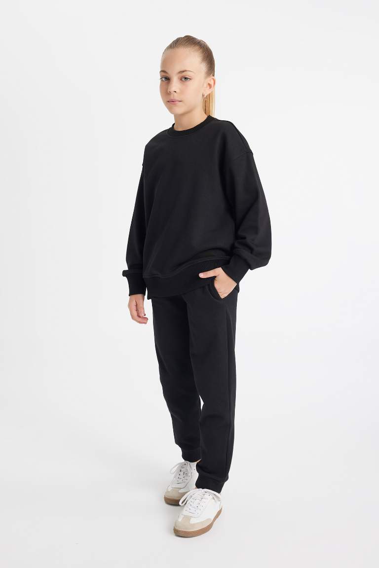 Girl Jogger Standard Fit Black School Sweatpants