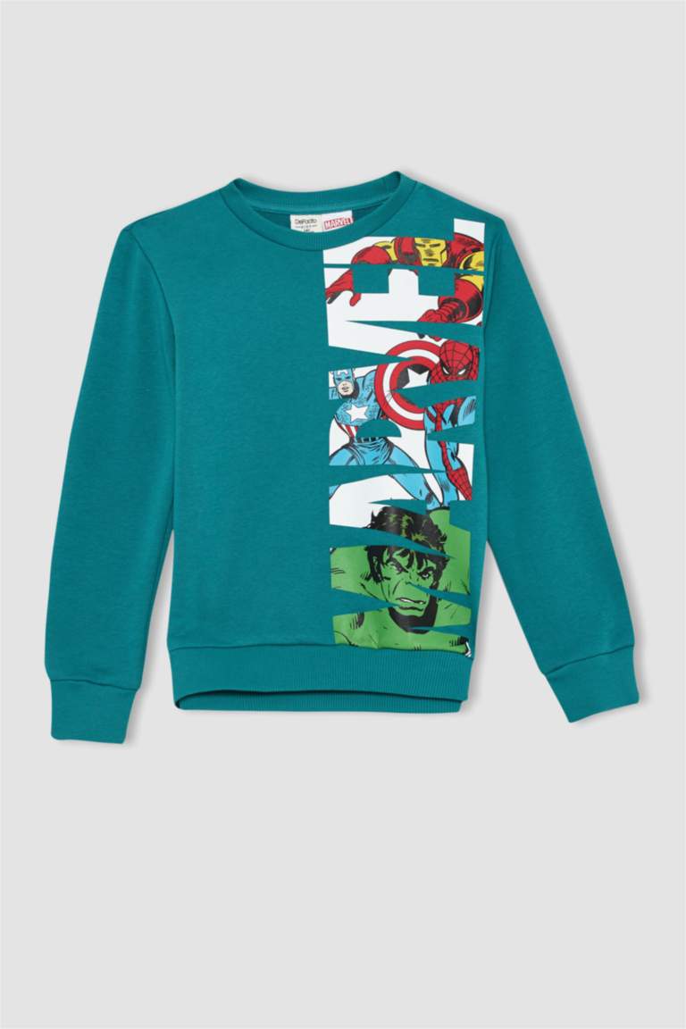Turquoise BOYS & TEENS Boy Marvel Licensed Regular Fit Crew Neck Thick