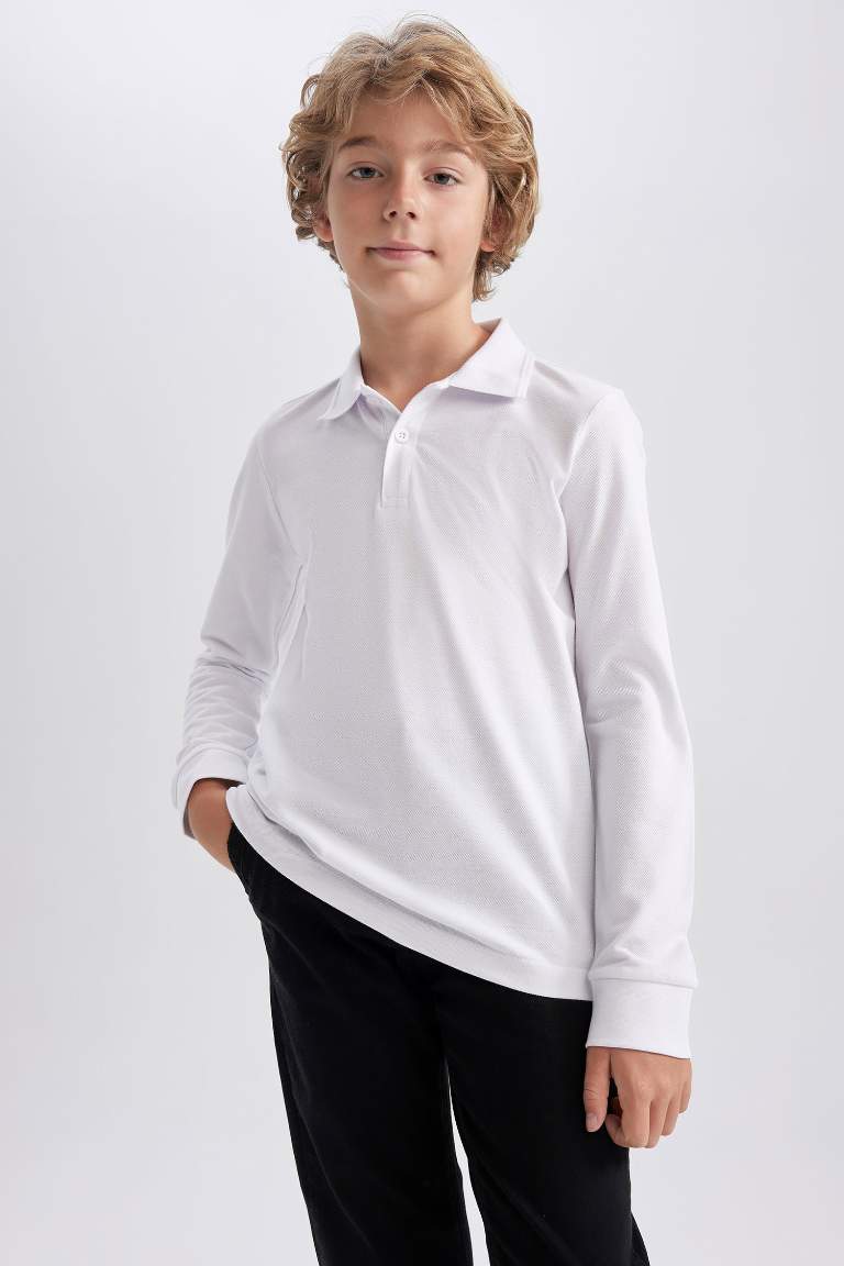 2 piece Regular Fit Long Sleeve Polo T-Shirt