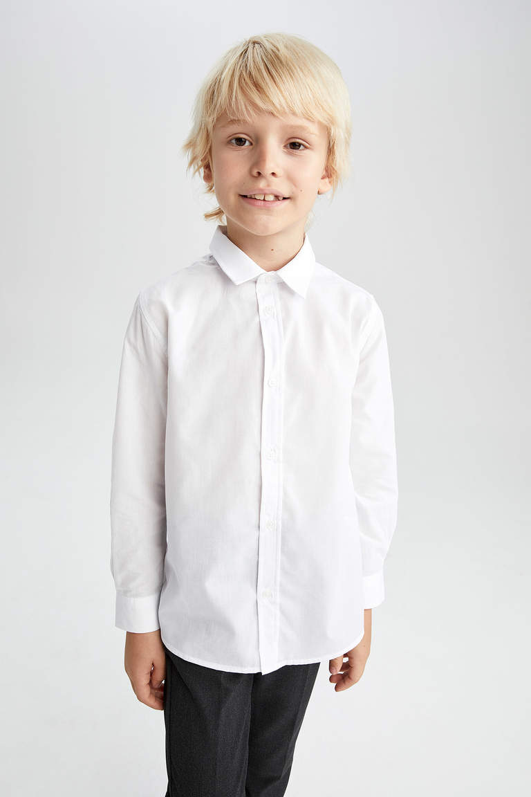 Рубашка стандартного кроя из поплина для мальчиков, Школьная коллекция