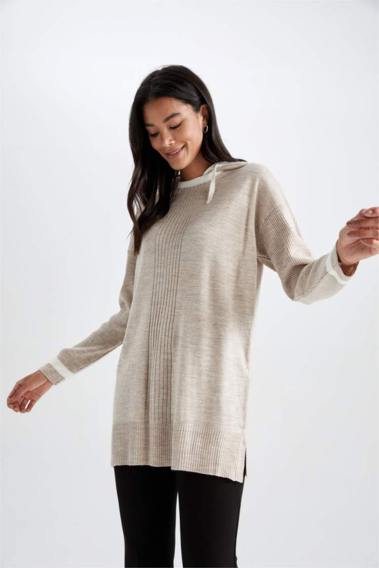 Mid-Length Solid Color Regular Tunic ber23y6102