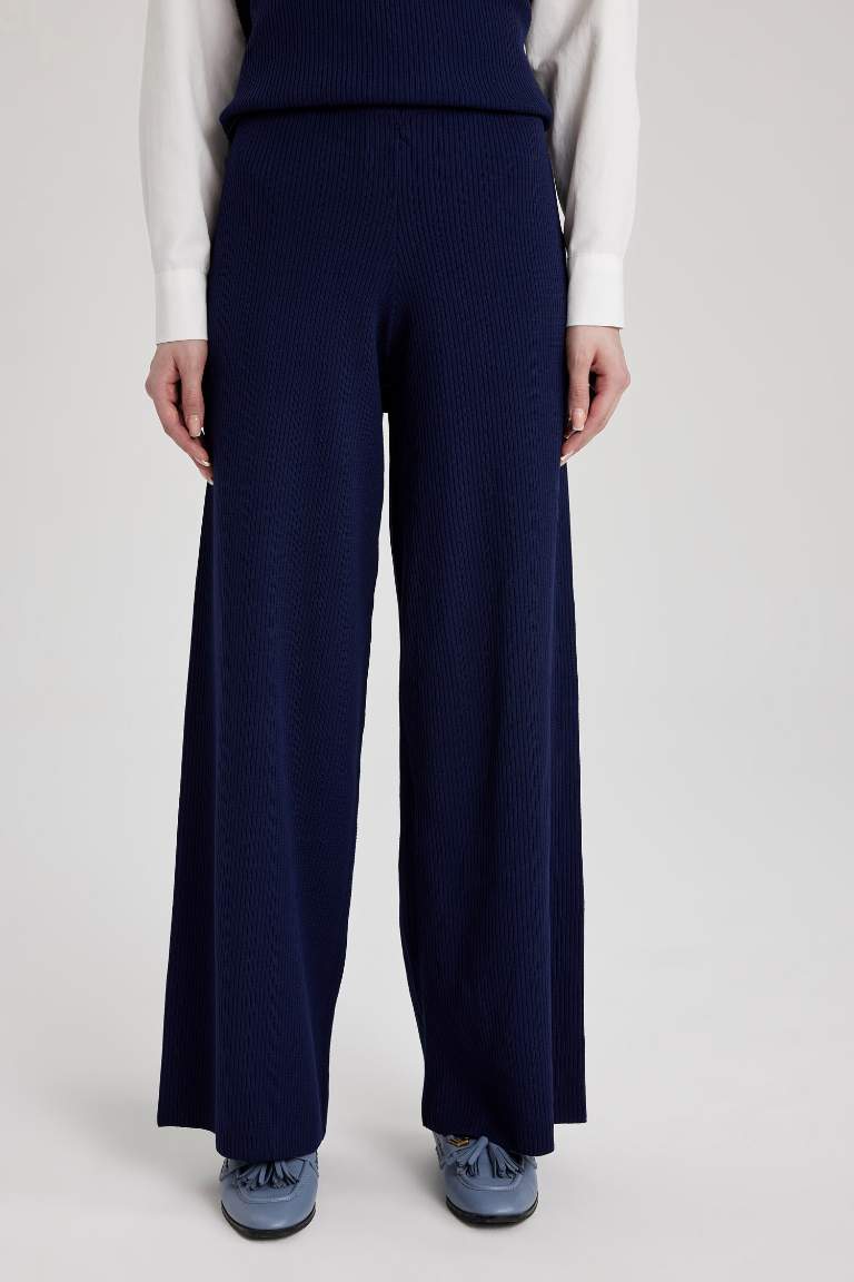 Relax Fit Rahat Kalıp Basic Düz Casual Triko Pantolon