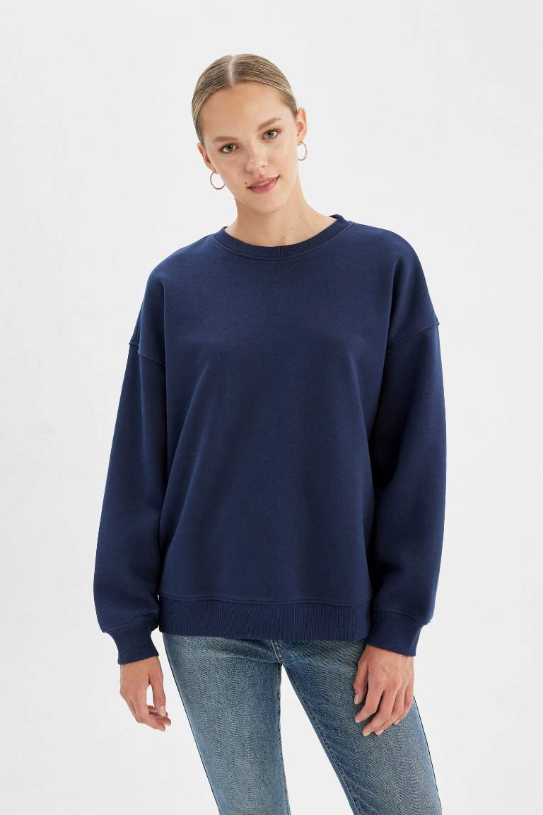 Sweat-shirt Oversize à Col rond et manches longues