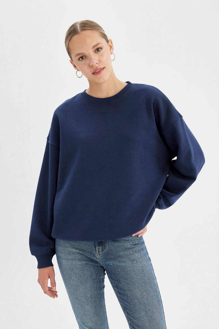 Back to School Oversize Fit Thick Sweatshirt