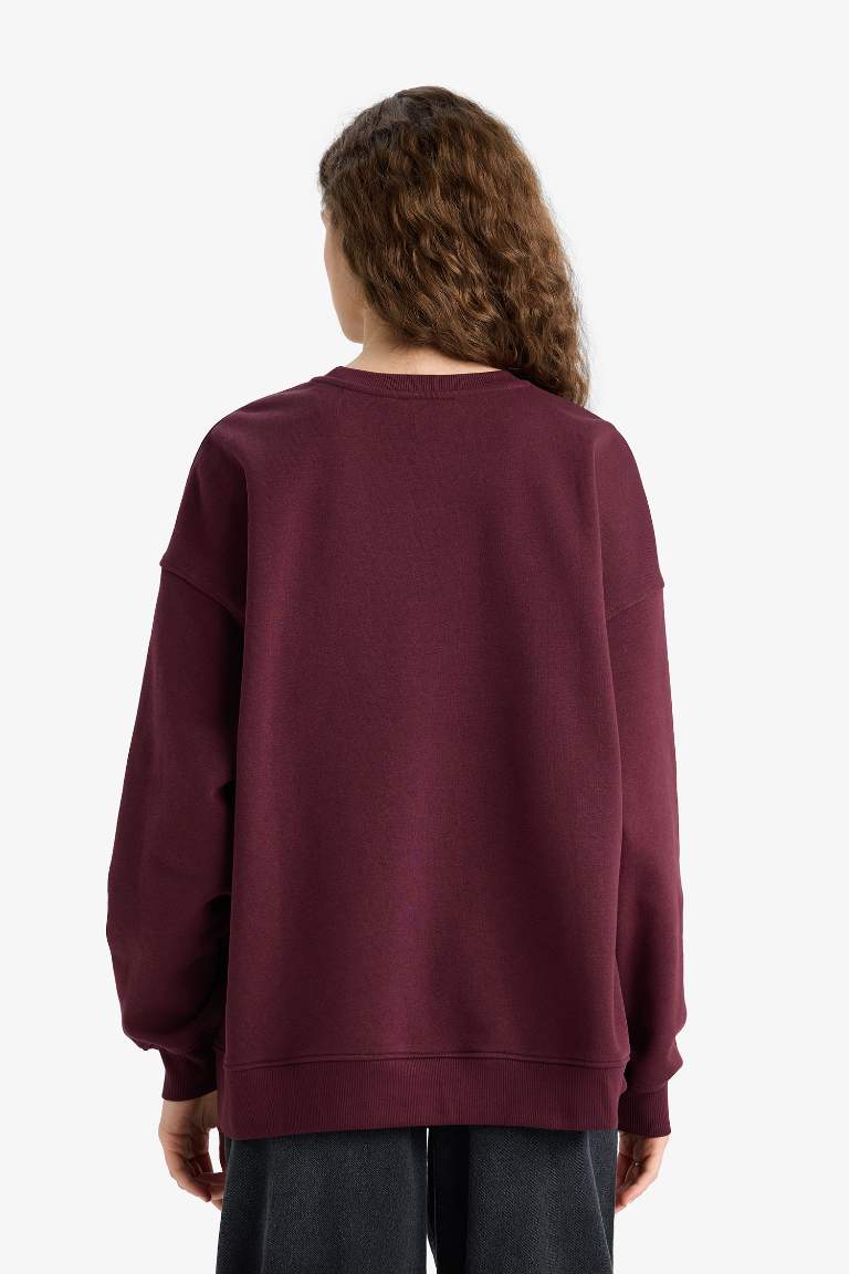 Толстая толстовка Oversize для школы с круглым вырезом и из плотной ткани