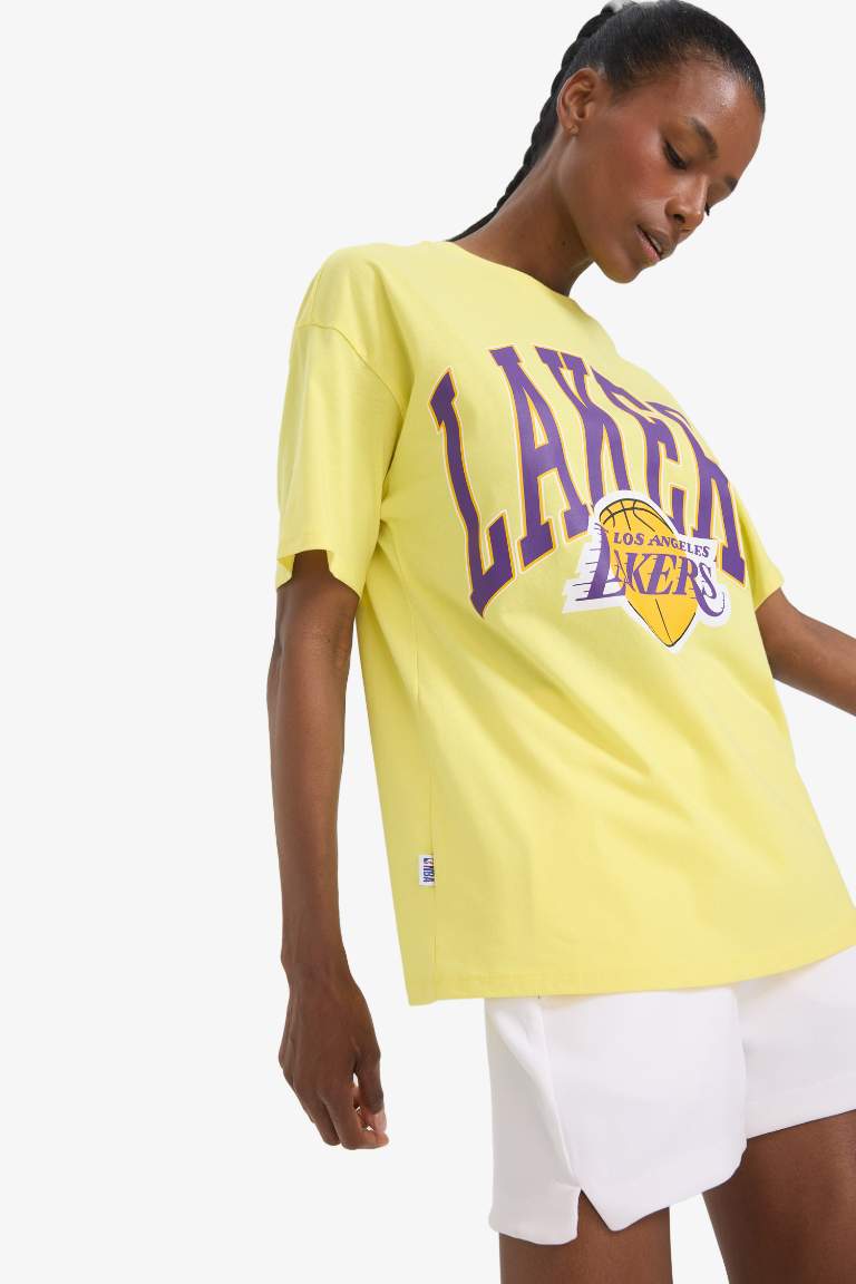 DeFactoFit NBA Los Angeles Lakers Oversize Fit T-Shirt