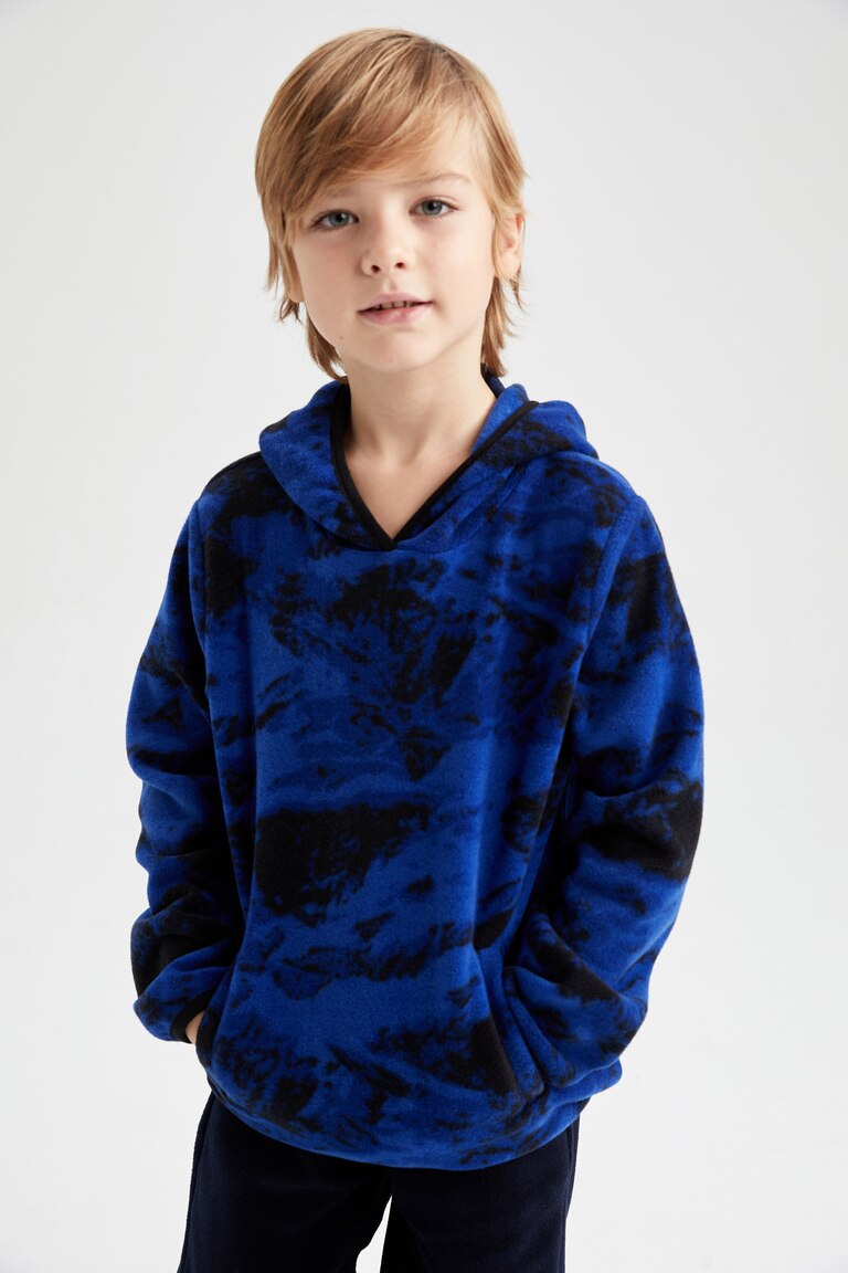 DeFacto Kapuzenpulli Für Jungen – Bequemer Hoodie Mit Rippenbündchen An Ärmeln Und Saum