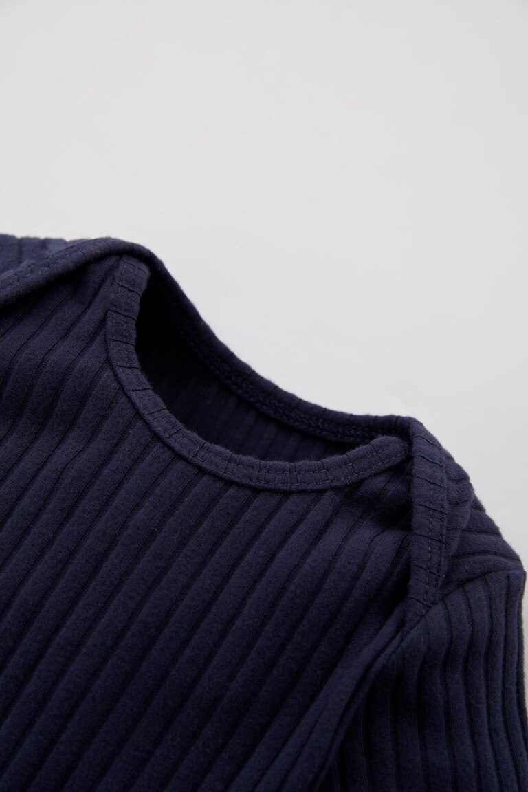 Lot De 6 T-shirts Manches Longues THE SET - Côtelé, Regular Fit - Pour Garçon, Essentiels Faciles à Assortir - 12