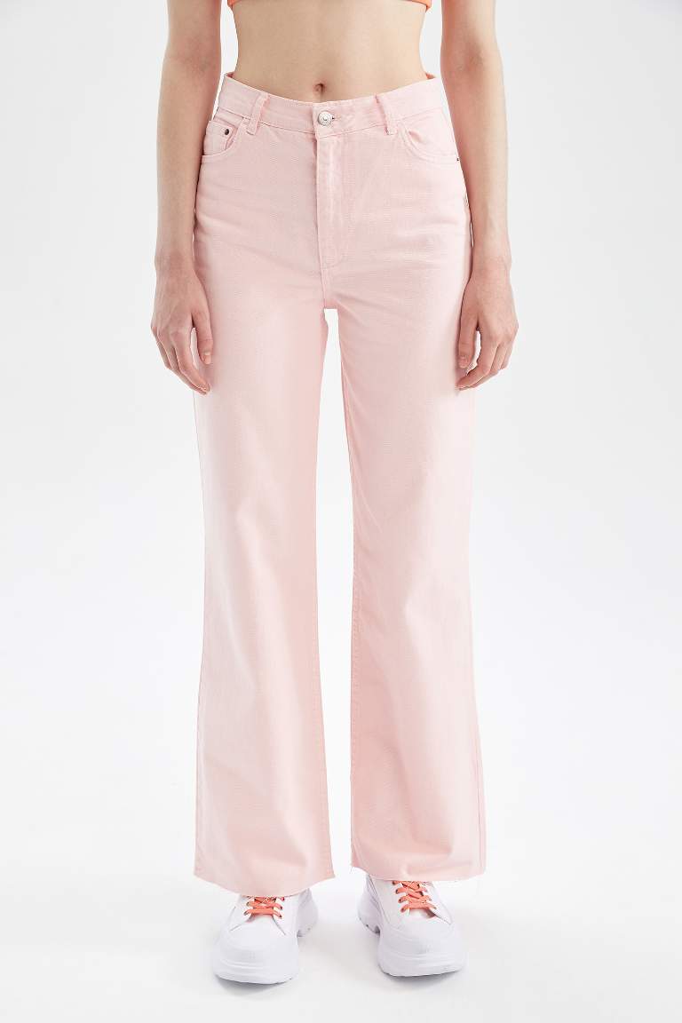 Wide Leg Gabardin Uzun Boy %100 Pamuk Pantolon