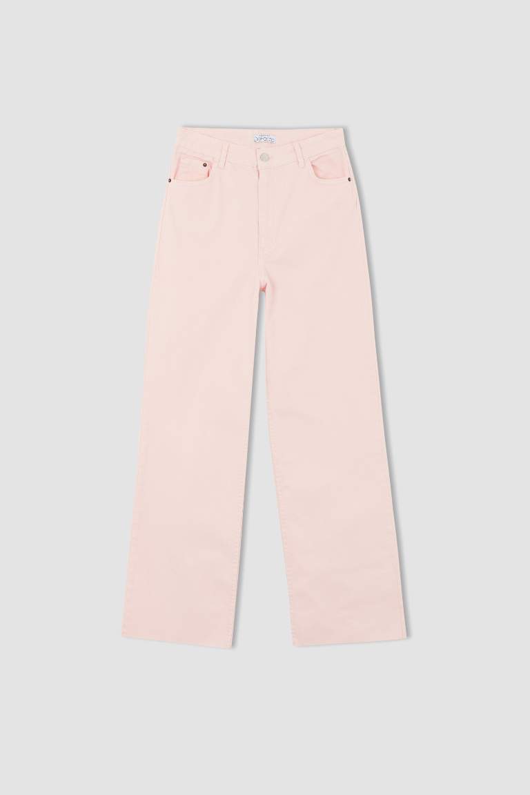 Wide Leg Gabardin Uzun Boy %100 Pamuk Pantolon