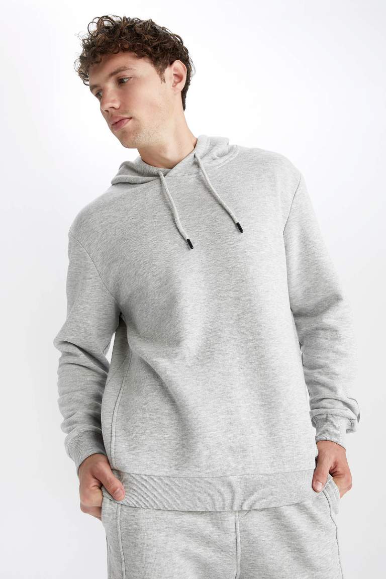 DeFactoFit Standart Fit Kapüşonlu Sweatshirt