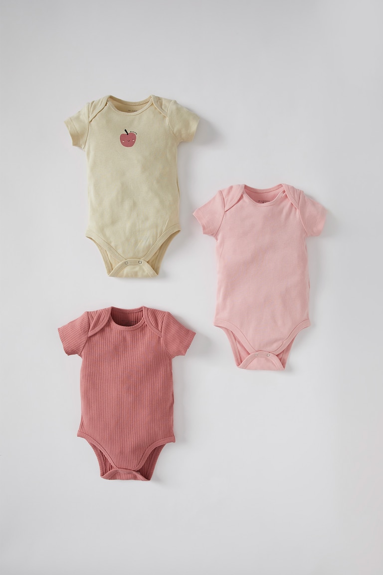 Lot de 5 bodies manches courtes unis pour bébé garçon Blanc