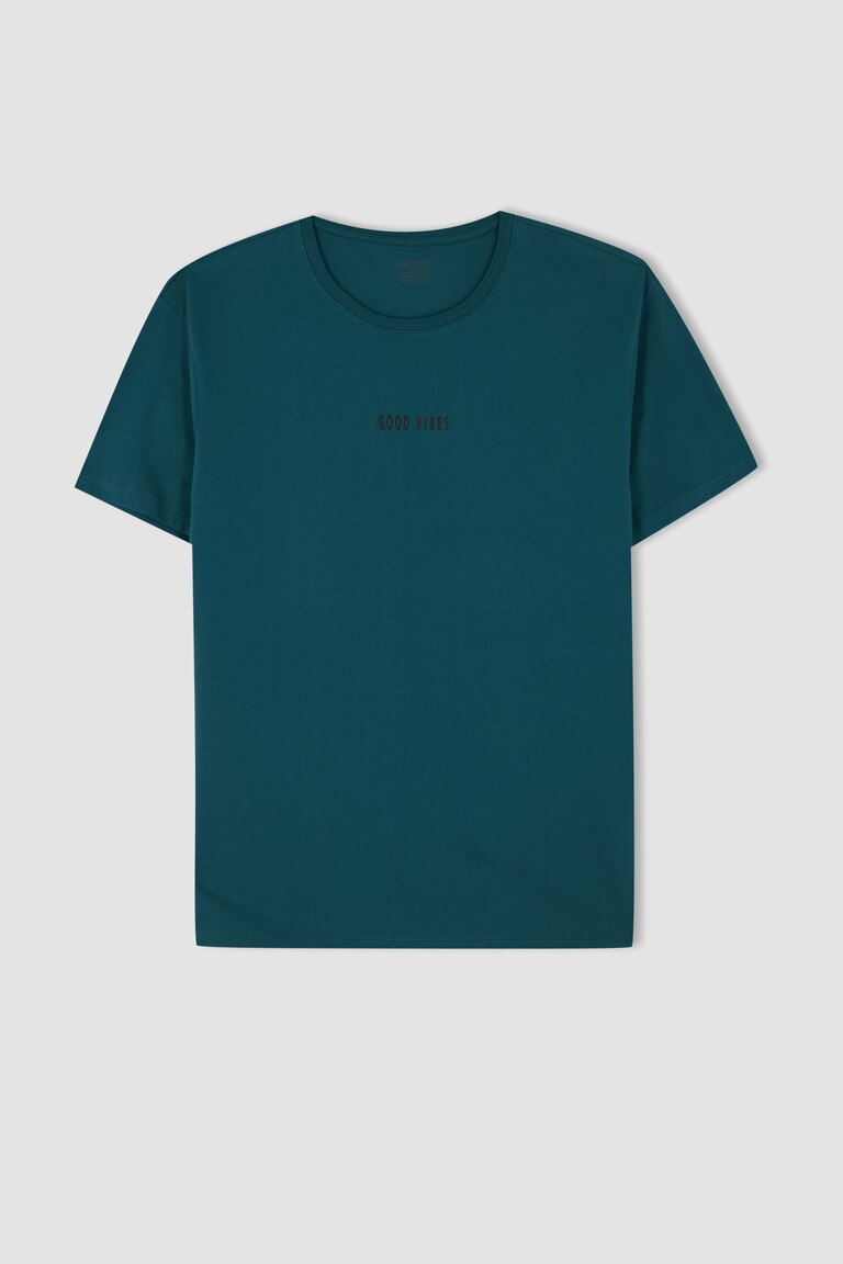 T-shirt Homme Slim Imprimé Col Rond 100% Coton - Tailles S à XXL, Neuf Avec étiquettes