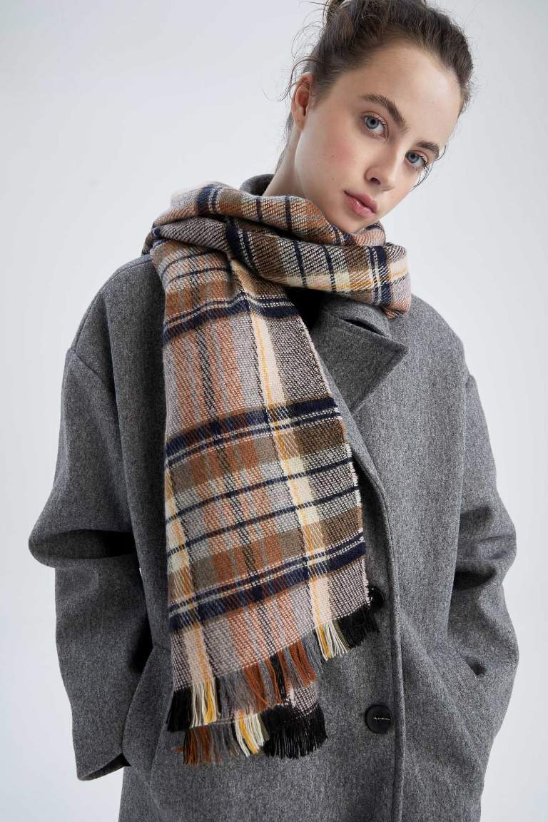 Mixed Color Woman Women's Checkered Scarf 2556684 